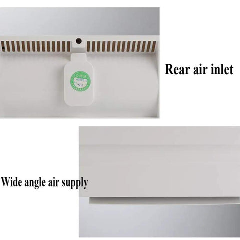 Rear air inlet and wide angle air supply of the Wall Mounted Bathroom Heater And Waterproof Air Conditioning Fan providing snappy heat.