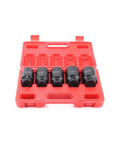 12 Point 1/2 Inch Drive Axle Hub Nut Socket Set Metric Impact Wrench Kit Garage Tools For Tough Job With Universal Fits And Quick Turns, 30-36mm sockets in red case
