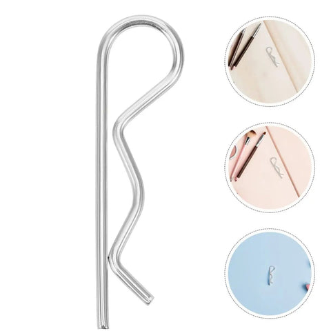 Sturdy Stainless Steel R Shape Spring Pins For Tough Industrial Hitch Work Easy Install And Remove Wavy Fasteners For Heavy Gear in silver color.