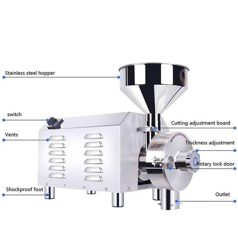 Beast 1500W Heavy Duty Commercial Electric Grain Grinder Pulverizer with stainless steel hopper and adjustable settings