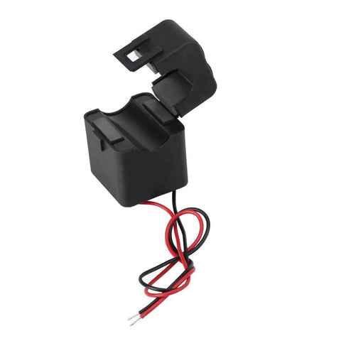 Straight Up Heavy Duty Split Core Current Transformer PZCT-02 100A Energy Meter Clamp Sensor with red and black wires.