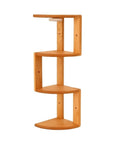 Solid Wood Corner Shelf For Desktop And Wall Mount Triangle Log Countertop Storage Space Saving Floating Bookshelf