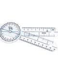 Original 6 Piece Goniometer Set Plus Measuring Tape 7 Piece Comprehensive Angles Kit For Physical Therapy And Rehab EGM431 Includes Multiple Size Goniometers, clear plastic angle ruler