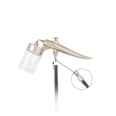 Dual Action Portable Airbrush Paint Spray Pen With 20Cc Cup Totally Grip And Go Design Self Cleansing Lightweight Handle close-up view.