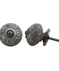 Knock Out Your Kitchen With Fifty Piece White Ceramic Drawer Knobs Easy Peasy Swap Rust Free Crackled Design For Cabinets And Dressers That Bring A Hella Smooth Luxury Vibe Today - Gray ceramic knobs with floral design.