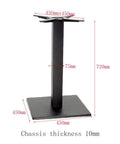 Top Notch Heavy Duty Replacement Furniture Legs Providing Rock Solid Support For Desk Sofa And Tv Cabinet While Delivering Easy Lift Features To Quickly Upgrade Your Entire Living Room Space In Clean Silver Tone - 720mm tall black iron leg with 450x450mm base.