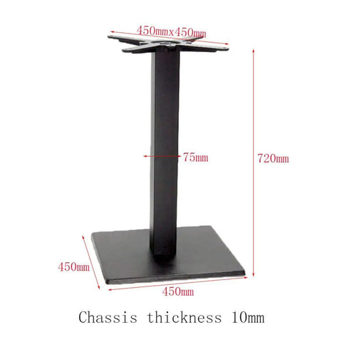 Top Notch Heavy Duty Replacement Furniture Legs Providing Rock Solid Support For Desk Sofa And Tv Cabinet While Delivering Easy Lift Features To Quickly Upgrade Your Entire Living Room Space In Clean Silver Tone - 720mm tall black iron leg with 450x450mm base.