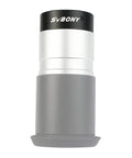 0.5x Telescope Focal Reducer For 1.25 Inch Eyepieces With M28x0.6 Threads, silver and black design, expands field of view.