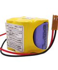 Close-up of 10 Pack 6V 4400mAh BR-2/3AGCT4A non rechargeable lithium battery with brown plug for Fanuc A98L-0031-0025 CNC system.