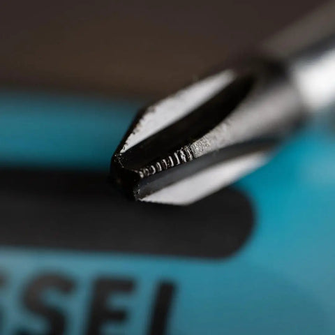 Close-up of tip from Tang-Thru Screwdriver Set 8-Piece With EVA Foam Case, showing heavy-duty bit detail.