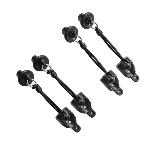 Two Pack Replacement Bungee End Cap Kit For Exterior Cordless Roller Shades And Outdoor Blinds Black with rings and tie downs