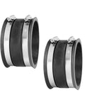 4 Inch OD Dust Collection Flex Cuff With Steel Clamps Two Pack For Airtight Connection showcasing rubber cuffs and metal clamps