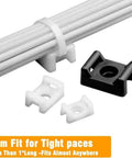 All In One Cable Zip Tie Mount Kit Includes 100 Black 8 Inch Zip Ties 50 Saddle Type Bases And 100 Tapping Screws with bases