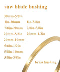 Set of 4 brass saw blade bushings/adapters, 1in–5/8in sizes, 1.5mm thick