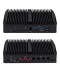 Intel X7425E Micro Server Gear Loaded With 8GB DDR4 RAM And 128GB M2 SSD Delivering Four 2.5Gbe Plus Dual 10Gbe Ports backside and front view.