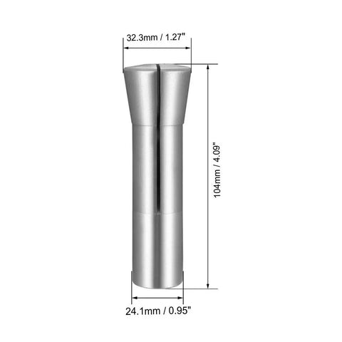R8 Collet For Milling Machines 12mm Chuck Holder Built From 65Mn Spring Steel Hardened To 55HRC, dimensions shown