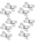Heavy Duty Stainless Steel Pivot Hinges For Invisible Doors And Hidden Swivel Hinge, 10 Pcs For Bookcases And Furniture, Self Closing, Full Rotation, Versatile Hardware For Cabinets, Doors, And Windows displayed in set