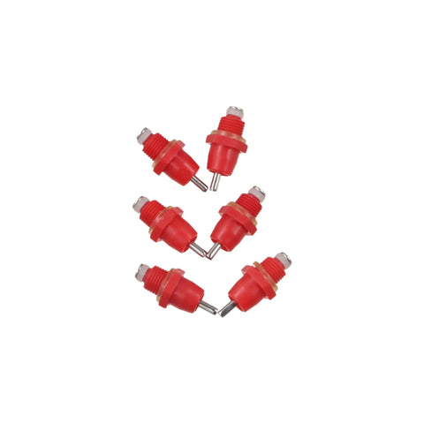 Twenty Pack No Fuss Automatic Chicken Water Nipple Drinkers Featuring Leak Proof Stainless Steel Tips And Quick Screw Mount For Poultry Flock Ducks Birds Easy Setup, red water nipples.