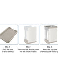 Instructions for assembling Big Capacity Breast Milk Storage Containers With First In First Out System and organizer tray.