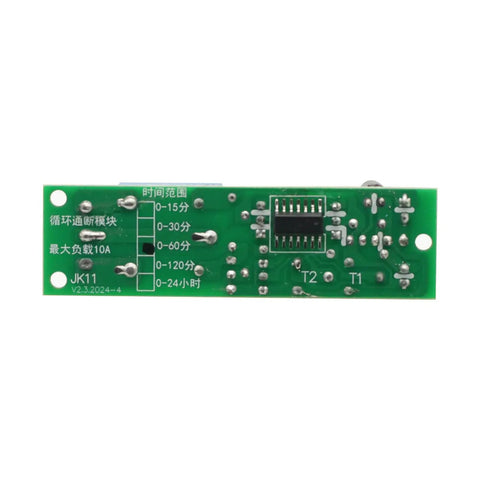 12V DC Timer Relay Module With Adjustable Cycle Delay And On Off Switch, DIY Friendly Power Shield For Arduino Projects, 0 To 60 Minute Delay, Single Time Mode, Easy Wiring, Reliable Relay Control For Automations, green PCB back side