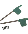Two green hex wrenches with screws for Three Eighths Inch Mini Lathe Indexable Carbide Insert Tool Bit Set TCMT110204.