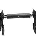 Front view of Garden Kneeler Seat With 2 Tool Pouches, Adjustable Foldable Bench For Kneeling Or Sitting, Carbon Steel, Black.
