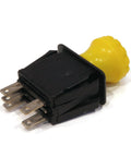 Yellow 12V DC Push Button Rotary Actuator Switch With 2 Position Normally Open 2 Way Flush Mount IP54 Protection ETL CE Listed