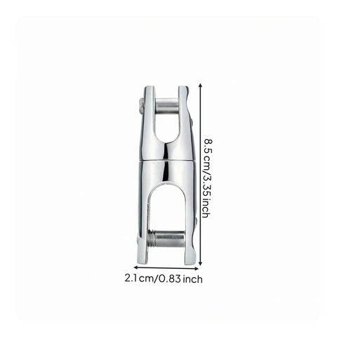 Stainless Steel Marine Anchor Connector With Hinged Pin Locking Mechanism For Six To Eight Two Stage Anchors Built To Last Boat Fitting Marine Hardware Link And Coupling Heavy Duty 316 Stainless, 8.5 cm