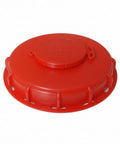 Heavy Duty Ibc Container Lid With Sealed Gasket Breathable Vent Cap For 55 Gallon Tank Top Cover in bright red plastic.