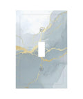 Totally Dope Grey And Gold Marble Single Toggle Switch Cover Plate With Bold Abstract Patterns Durable Plastic Wall Decor