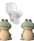 Cute Frog Ceramic Toilet Bolt Caps With Frog Shape Design Hidden Screw Covers For Bottom Of Toilet Decorative And Easy To Install
