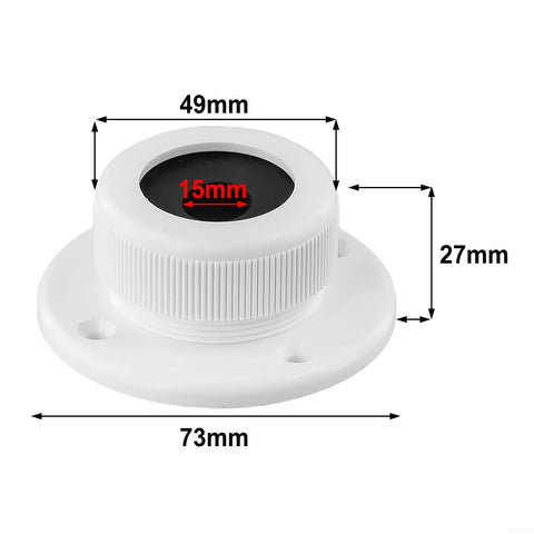 Waterproof Marine Cable Pass Through Kit With Threaded Outlet And Nylon NPT Adjustable Connectors, white ABS, 73x27x49mm