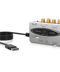 UCA202 Ultra Low Latency USB Audio Interface with 2 In 2 Out digital output, stereo headphone monitoring, bus powered, for home studio.