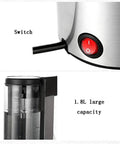 Kickstart Your Daily Grind With This Smart Automatic Coffee Maker Featuring Precise Temp Control Warm Base And Brushed Stainless Steel Body For Zero Fuss Brewing Vibes At Home, featuring switch and 1.8L capacity.