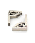 Two Pack 90 Degree Folding Door And Shelf Hinge Hidden Bracket Table Holder Furniture Parts, Rust Proof Nickel Plated Steel
