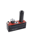 Heavy Duty Multi Stage Vacuum Generator for Pneumatic Systems with High Flow and Big Suction in black and red, side view