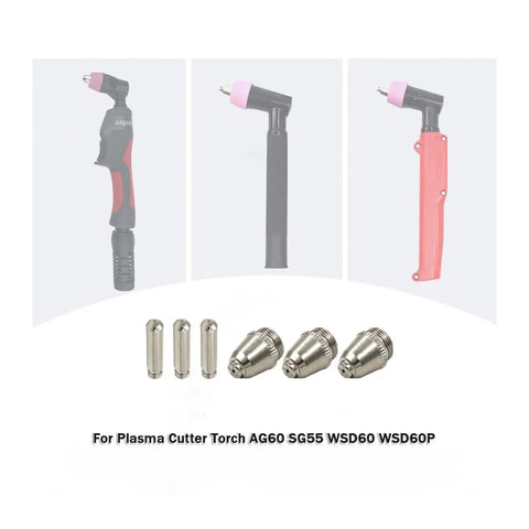 Pro Grade Heavy Duty Plasma Cutter Torch Consumables Kit 20 Pcs Electrodes And Nozzles Copper Tips For Compatible AG60 SG55 AG60