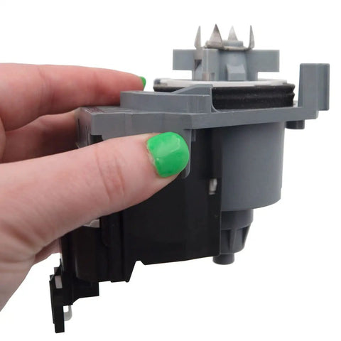 Hand holding a Dishwasher Drain Pump Replacement For W11497943 W11412663 Model Specific Fit, 120V 60Hz 0.65A 45W
