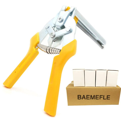 Beefed Up Type M Hog Nail Ring Pliers Kit With 2400 M Clips for fence fastening upholstery installation and animal cages
