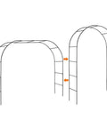 Garden Arch Arbors For Outdoor Climbing Plants Black Metal Trellis Arch Kit With Adjustable Widths and Heights DIY Setup Diagram