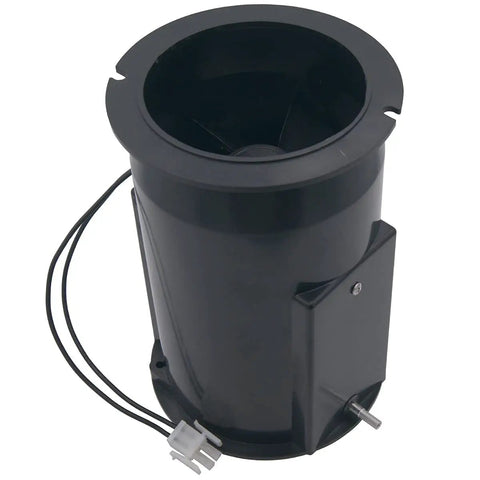 HVAC Furnace Draft Inducer Motor Replacement For M1 Combustion Blower Assembly, side view of black cylindrical unit.
