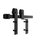8Ft Bypass Sliding Barn Door Hardware Kit For Low Ceiling And Double Doors, Heavy Duty Carbon Steel Track System With Quiet Smooth Rolling Rollers, Overlapping Tracks, Supports Up To 200 Lbs, Corrosion Resistant