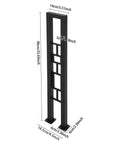 U Shaped Wrought Iron Stair Handrail Featuring Tough As Nails Rectangle Railing With Rock Solid Non Slip Base For Indoor Outdoor Porch Deck Loft Safety Support Two Pack Matte Black, dimensions displayed.