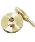 Precision 0.3 Module Worm Gear Reducer With 1 To 80 Ratio And 100 Teeth, brass gears showcasing fine details.