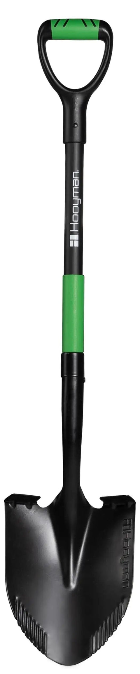 Short-Handle Digging Shovel With Heavy Duty Carbon Steel Build, Ergonomic No-Slip H-Grip, D Handle, And Oversized Step on white background