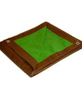 Medium Duty Tarp 12x30 Feet Brown And Green Outdoor Cover folded showing reversible sides, grommets visible, for protective cover