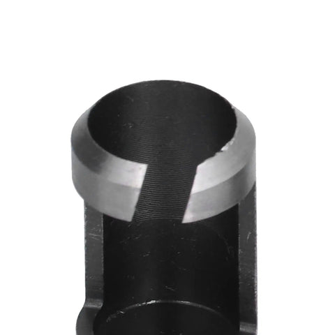 Close-up of a Top Shelf Eight Piece Cork Drill Bits And Wood Plug Cutter Set Sculpted From Heavy Duty High Carbon Steel for precise cutting.