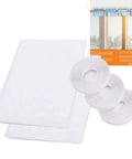 2 Pack Mosquito Net For Windows Upgrade Fly Window Screen Mesh Insect Netting 1.5m x 2m Bug Bee Protector With 3 Rolls Self Adhesive Tapes 10mm Wide White