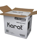 Straight Up Bulk Pack Disposable Toilet Seat Covers 5000 Sheets Recycled Paper Half Fold Dispenser in open box for janitorial use.