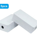 Five Pack Small ABS Plastic Junction Box For Electrical Projects White Durable Project Case 1.89 By 1.02 By 0.59 Inches Ideal Enclosure
